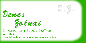 denes zolnai business card